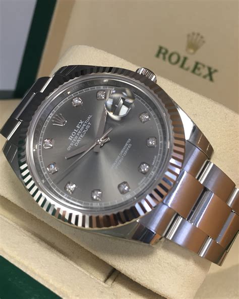 rhodium rolex watch